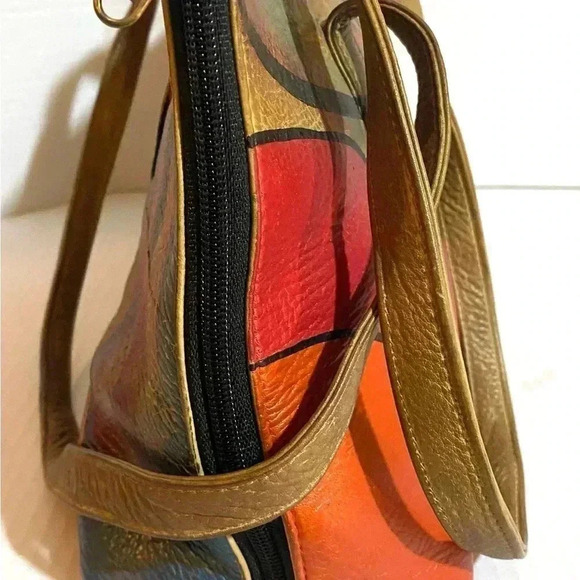 Anuschka hand painted multicolor leather shoulder - Picture 4 of 8